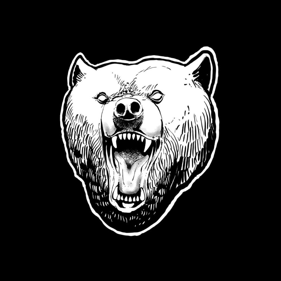 bear head line art vector