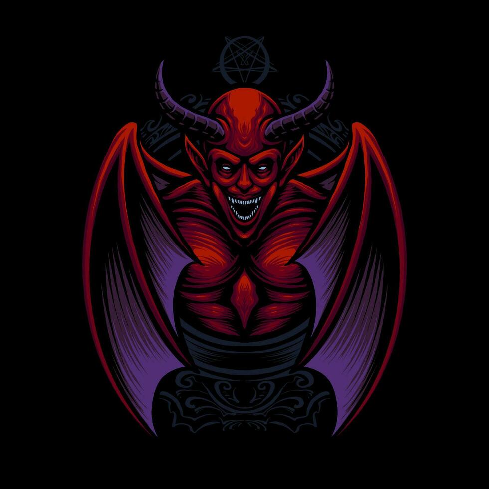 the king devil illustration vector