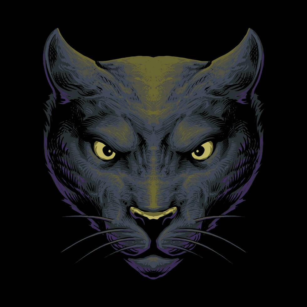 black panther head vector illustration