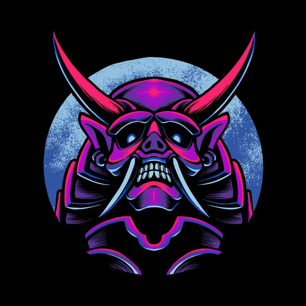 Japanese Devil Samurai Vector Illustration
