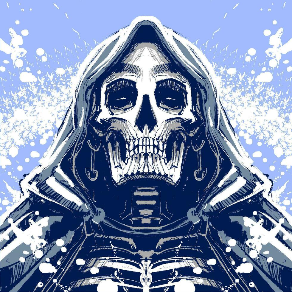 the evil grim reaper illustration vector