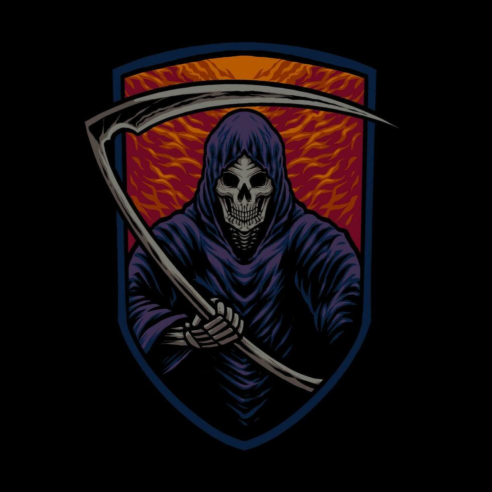 the skeleton grim reaper illustration vector