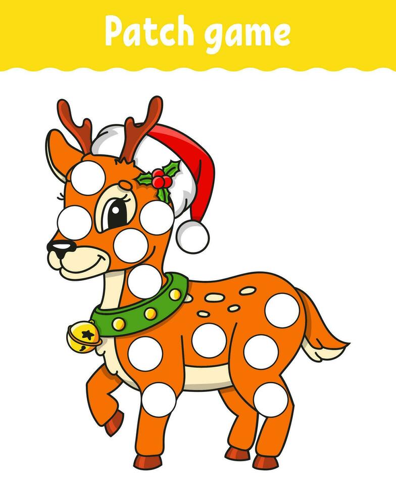Patch game. Education worksheet. Activity page. Cartoon character. Vector illustration.