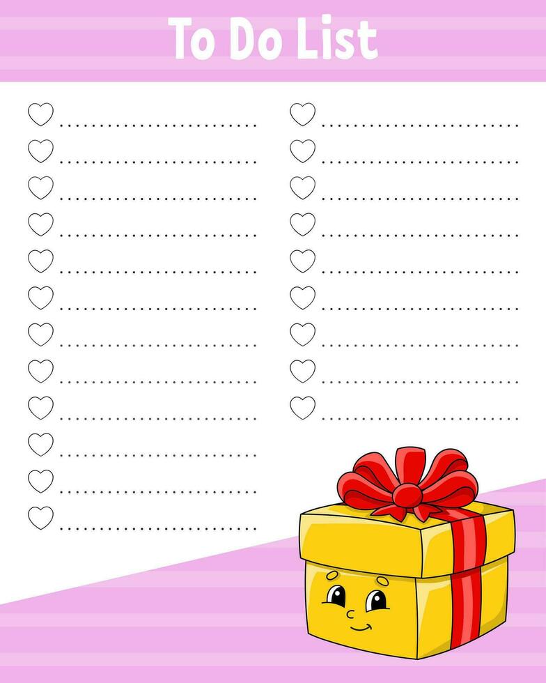 To do list. Printable template. Handwriting paper. Lined sheet. For diary, planner, checklist, wish list. Vector illustration.