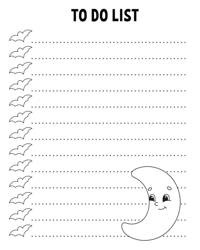 To do list. Printable template. Lined sheet. Handwriting paper. For diary, planner, checklist, wish list. Vector illustration.