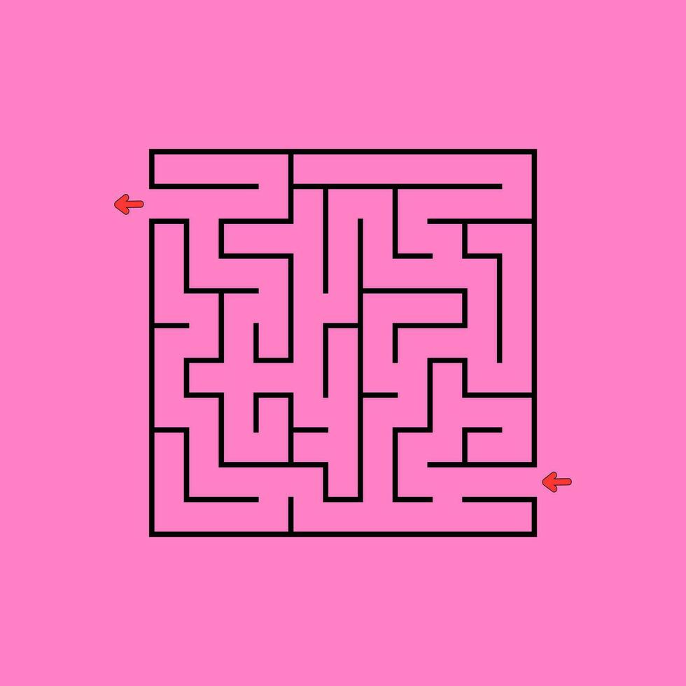 Abstract square maze. Game for kids. Puzzle for children. Labyrinth conundrum. Find the right path. Vector illustration.