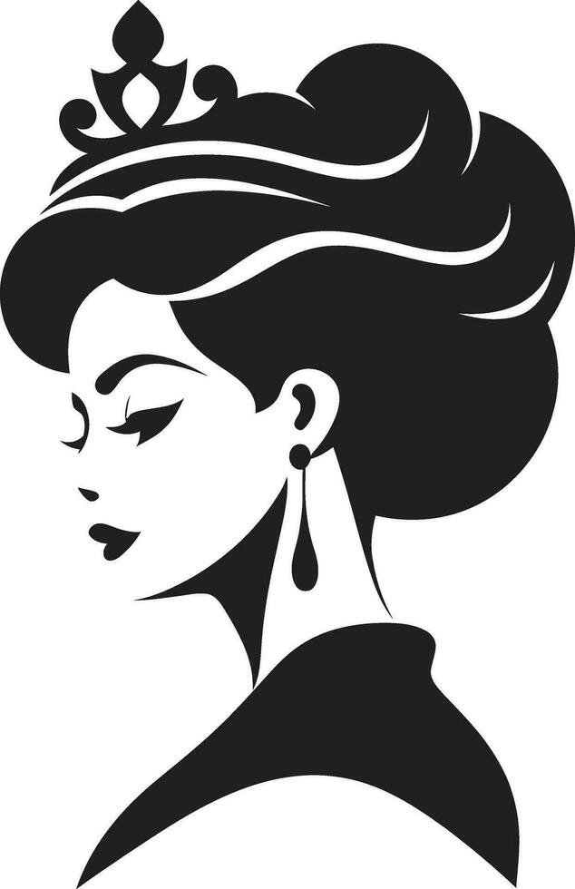 Fairy tale Aura Logo Vector Icon Crowned Majesty Princess Iconic Emblem