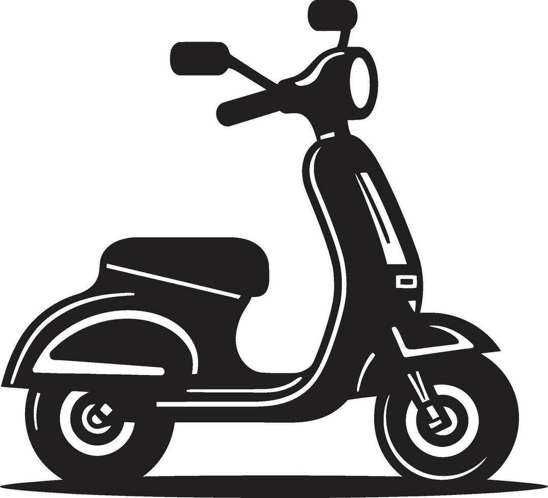 elegante scooter pique icónico emblema icono urbano planeo soltado vector logo diseño