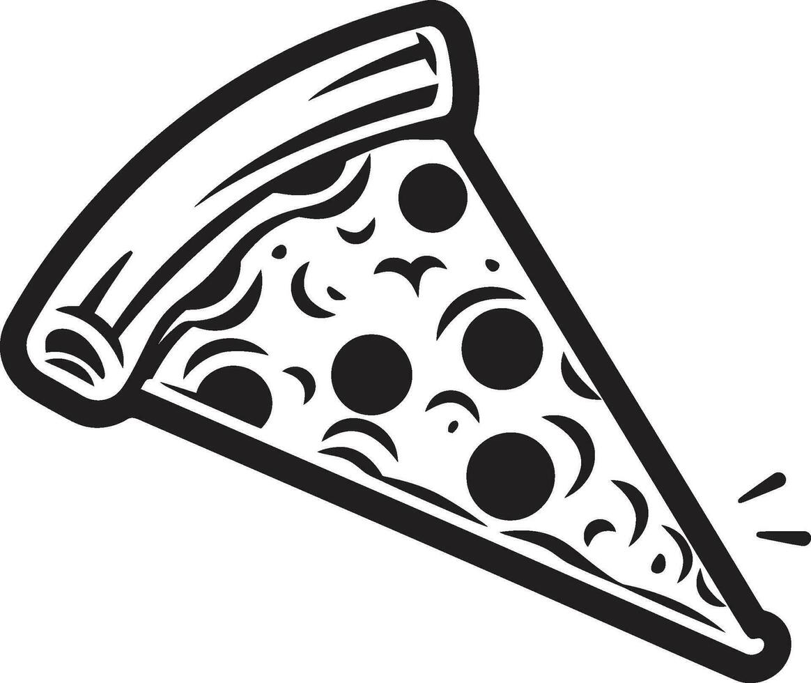 Gourmet Pizza Wedge Slice Icon Design Flavorful Pizza Piece Vector Logo Emblem