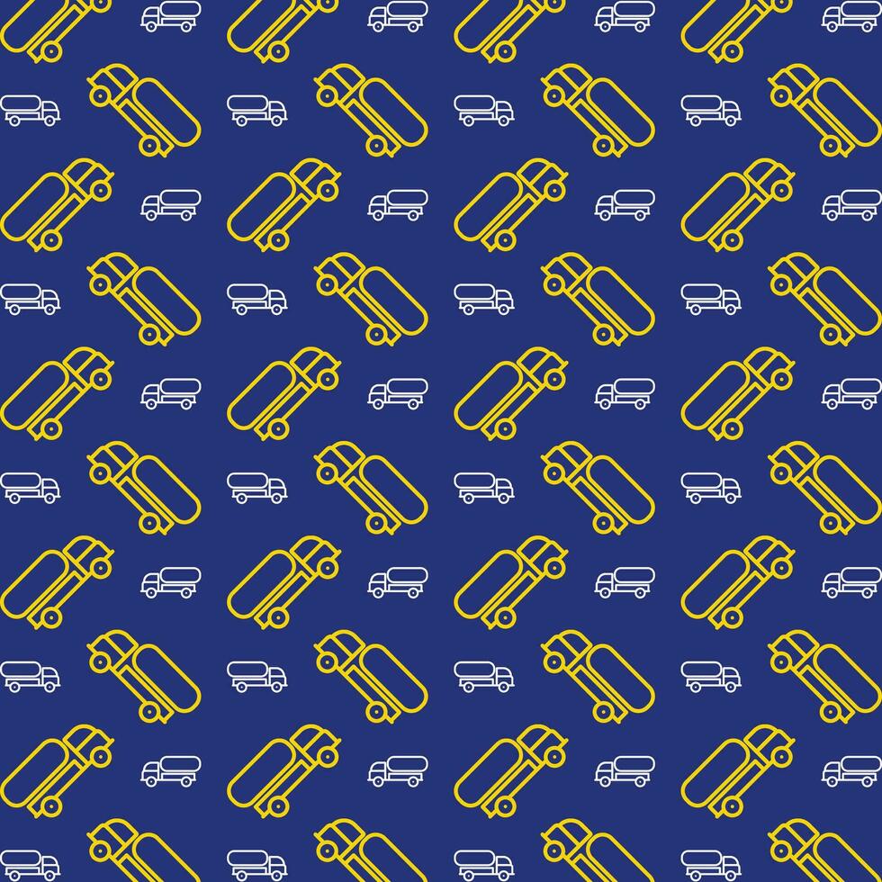 Tank Truck trendy vector design repeating pattern illustration background