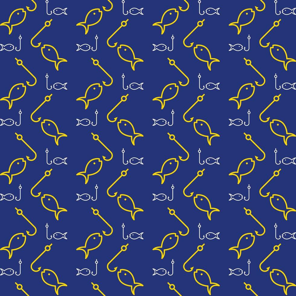 Fishing trendy vector design repeating pattern illustration background