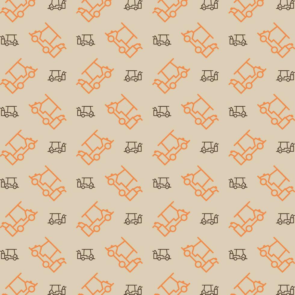 Golf Cart trendy vector design repeating pattern illustration background