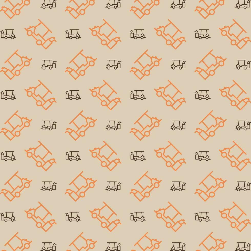 Golf Cart trendy vector design repeating pattern illustration background