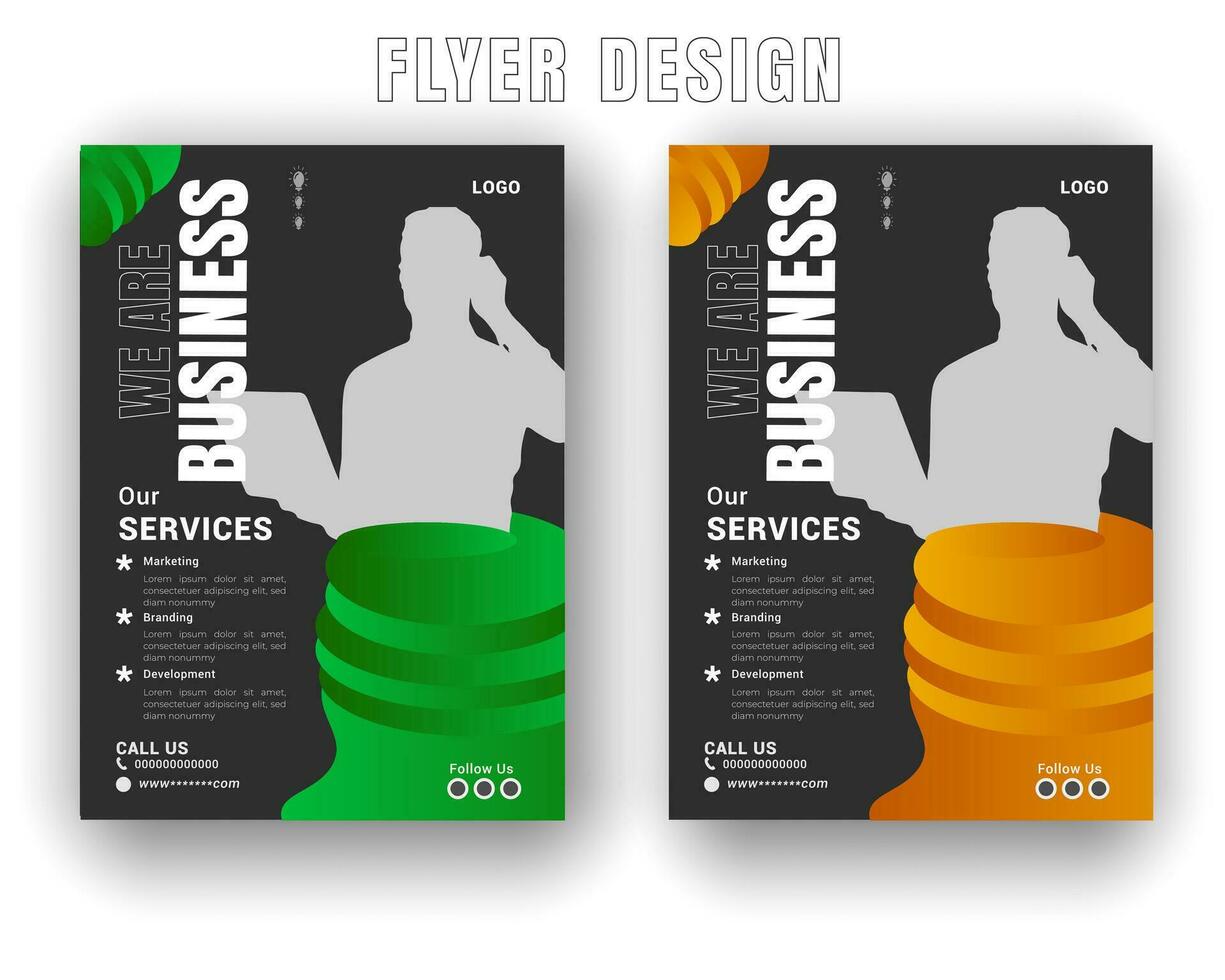 Digital business flyer and innovation solution with gradient color shape or white background roll up design template vector