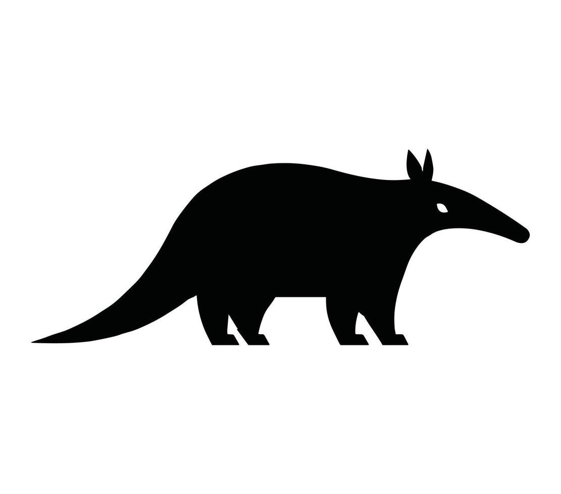 Aardvark symbol. Template of aardvark silhouette logo in Minimal design. vector