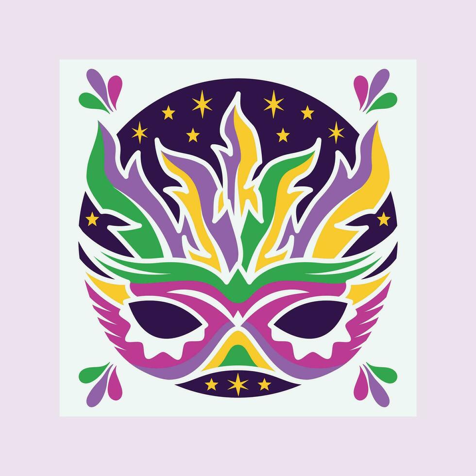 3D Layered Mardigras Mask Background vector