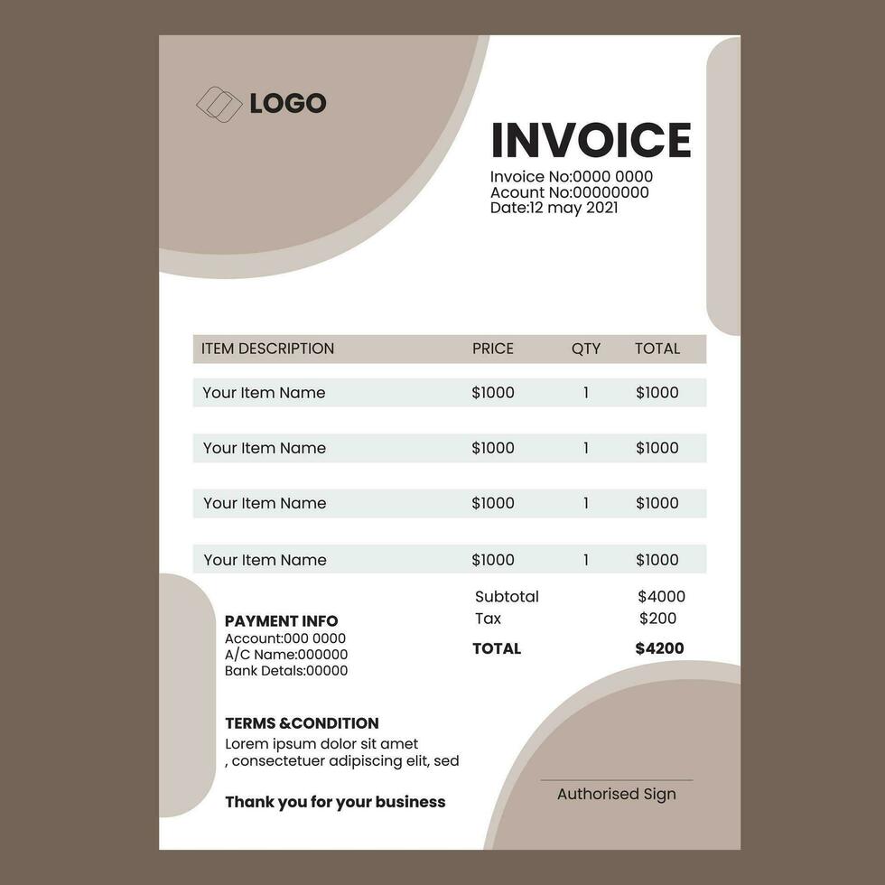 social invoice design vector