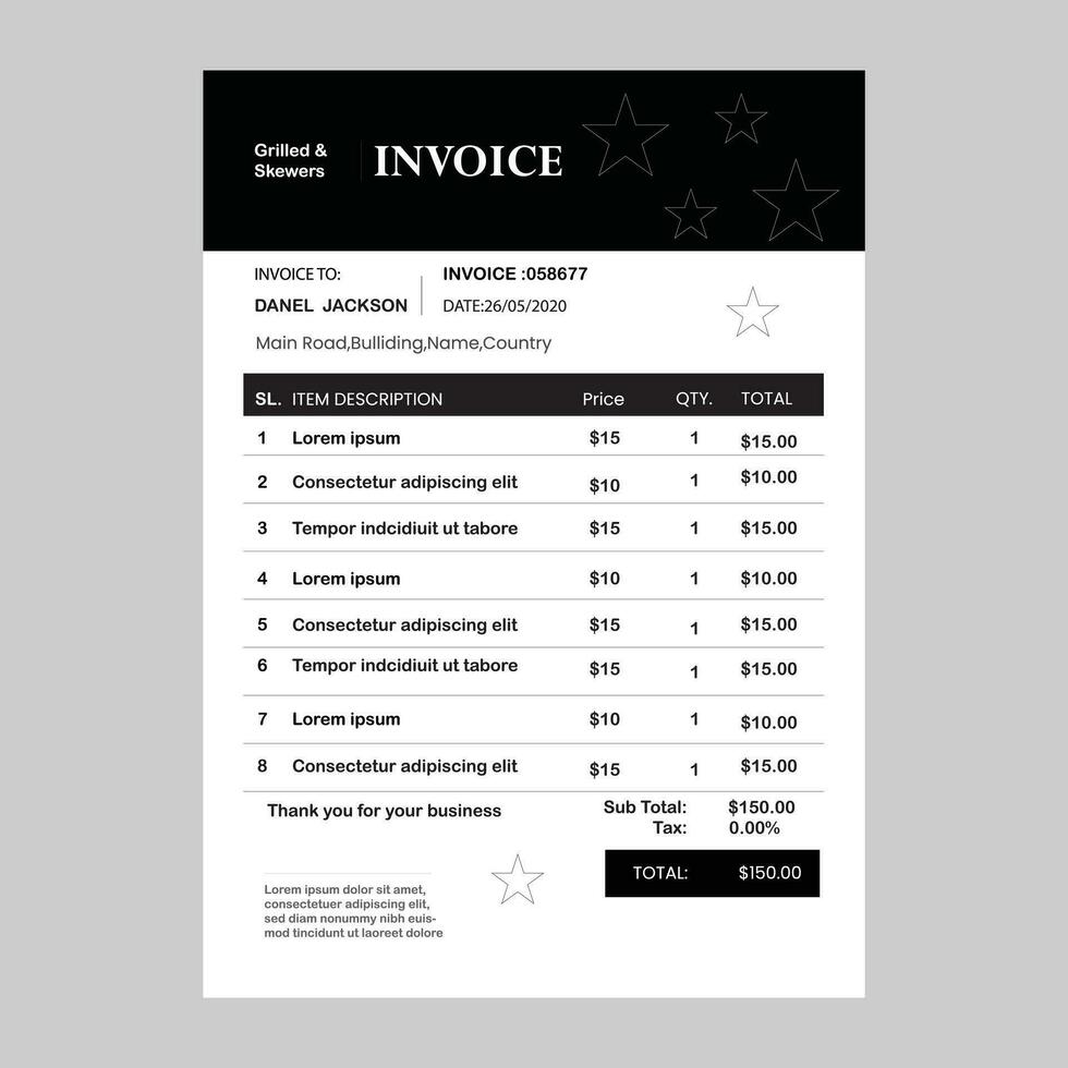 social invoice design vector