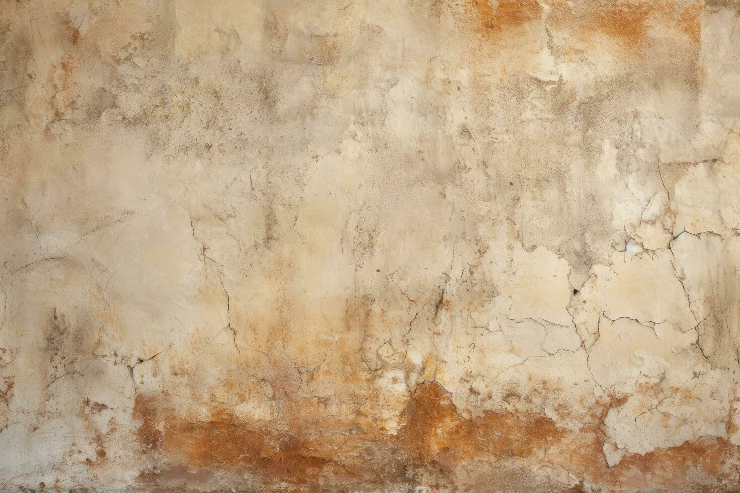 AI generated old grunge wall background texture, Ancient wall with rough cracked paint, old fresco texture background, AI Generated photo