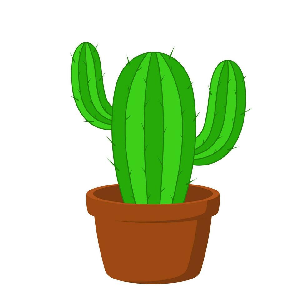 cactus maceta árbol vector ilustracion