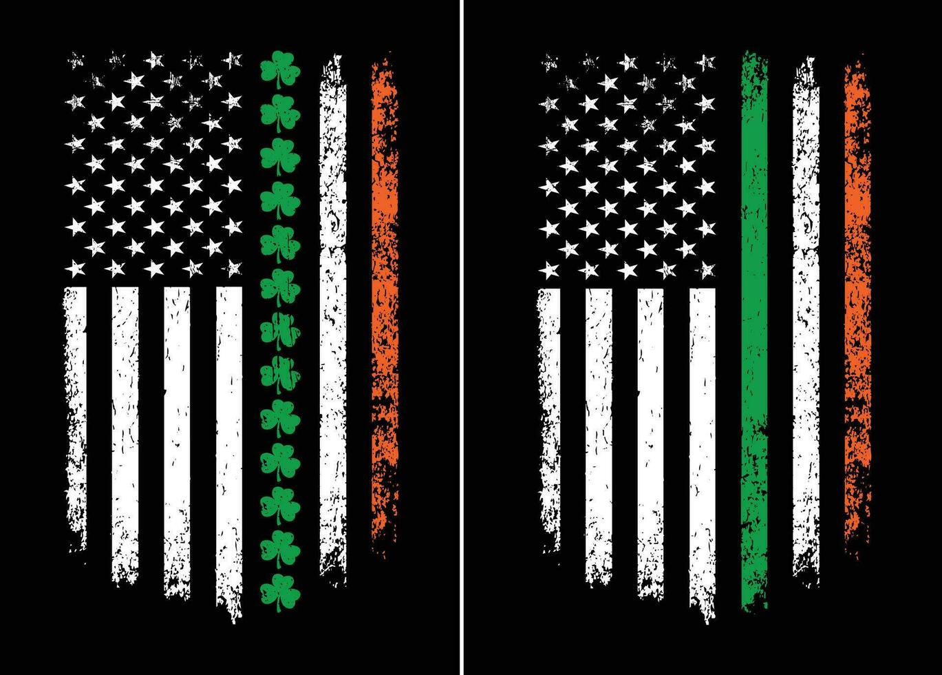 American Flag Shamrock Ireland St Patrick's Day vector