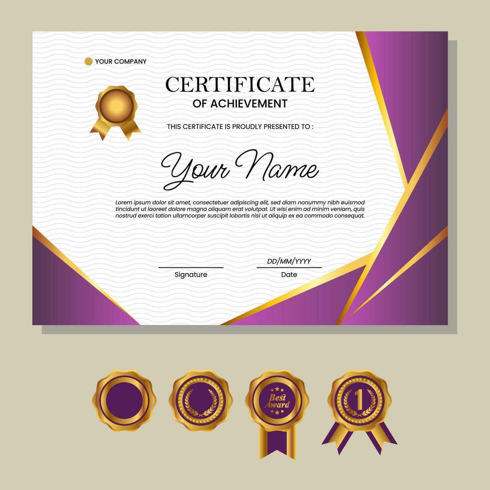 Business, Training Achievement Certificate Template vector