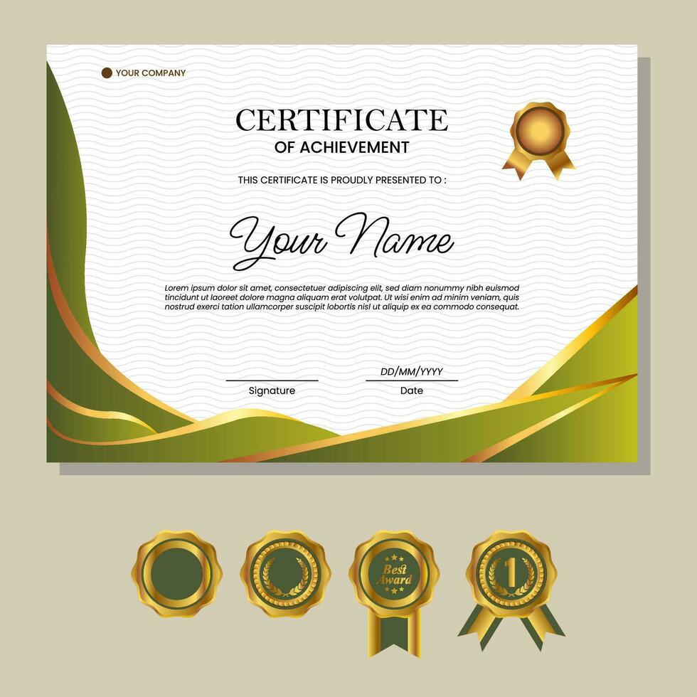 Business, Training Achievement Certificate Template vector