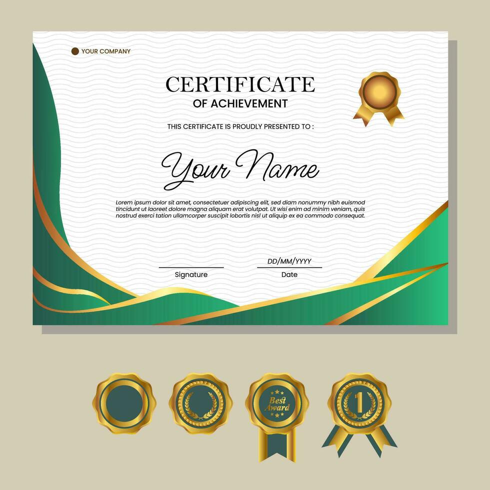 Business, Training Achievement Certificate Template vector