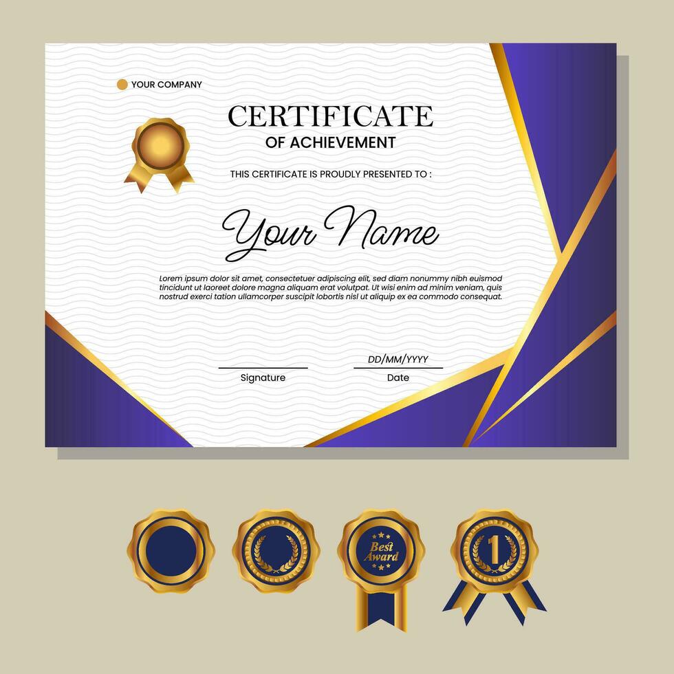 Business, Training Achievement Certificate Template vector