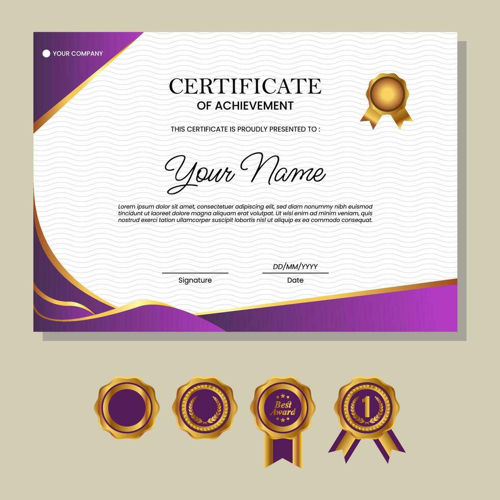 Business, Training Achievement Certificate Template vector