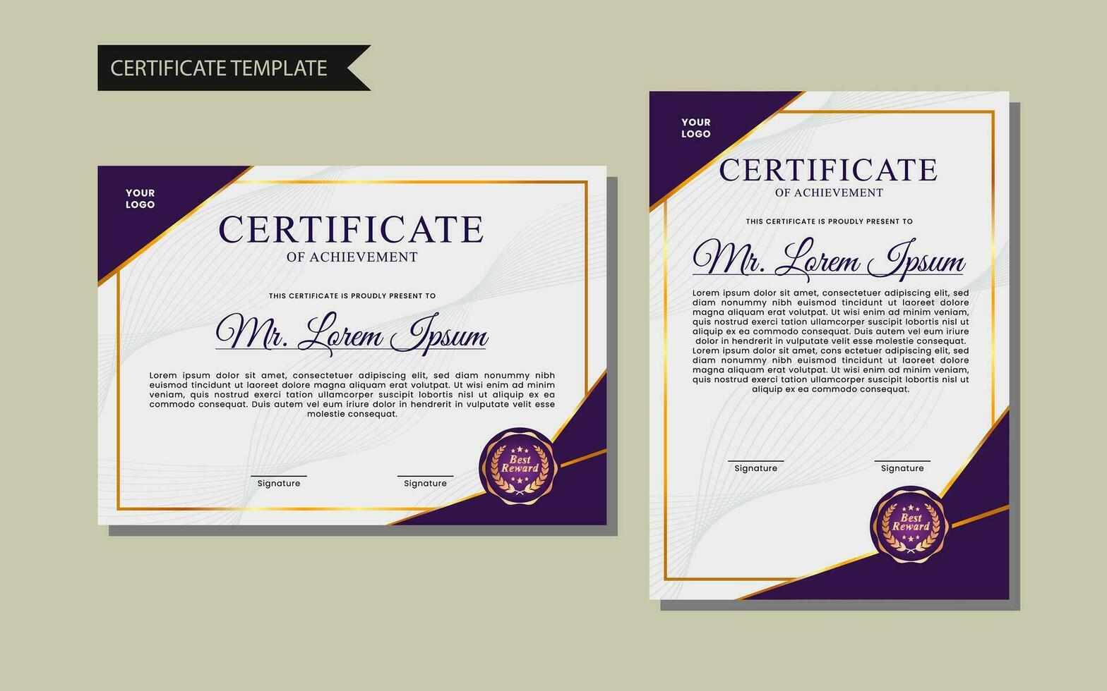 Business, Training Achievement Certificate Template vector