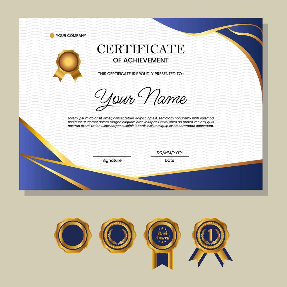 Business, Training Achievement Certificate Template vector