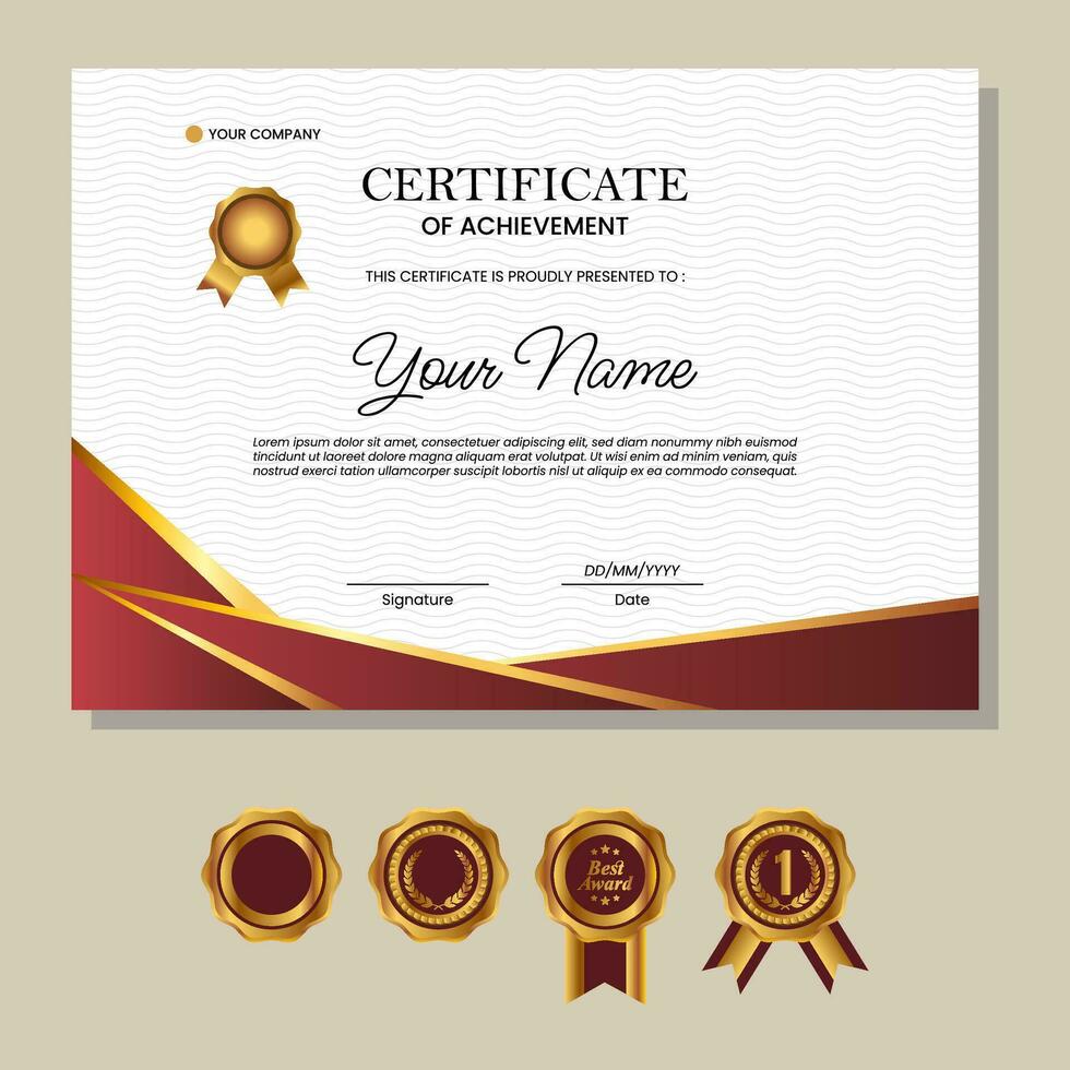 Business, Training Achievement Certificate Template vector