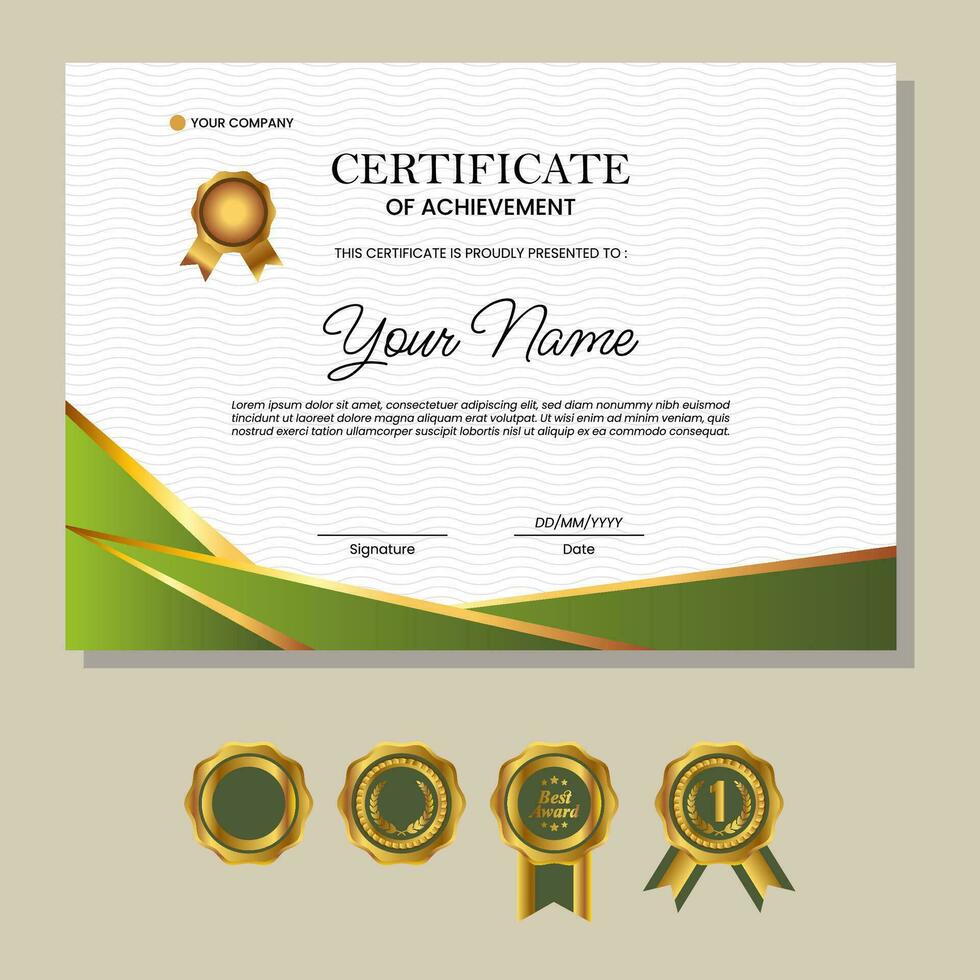 Business, Training Achievement Certificate Template vector