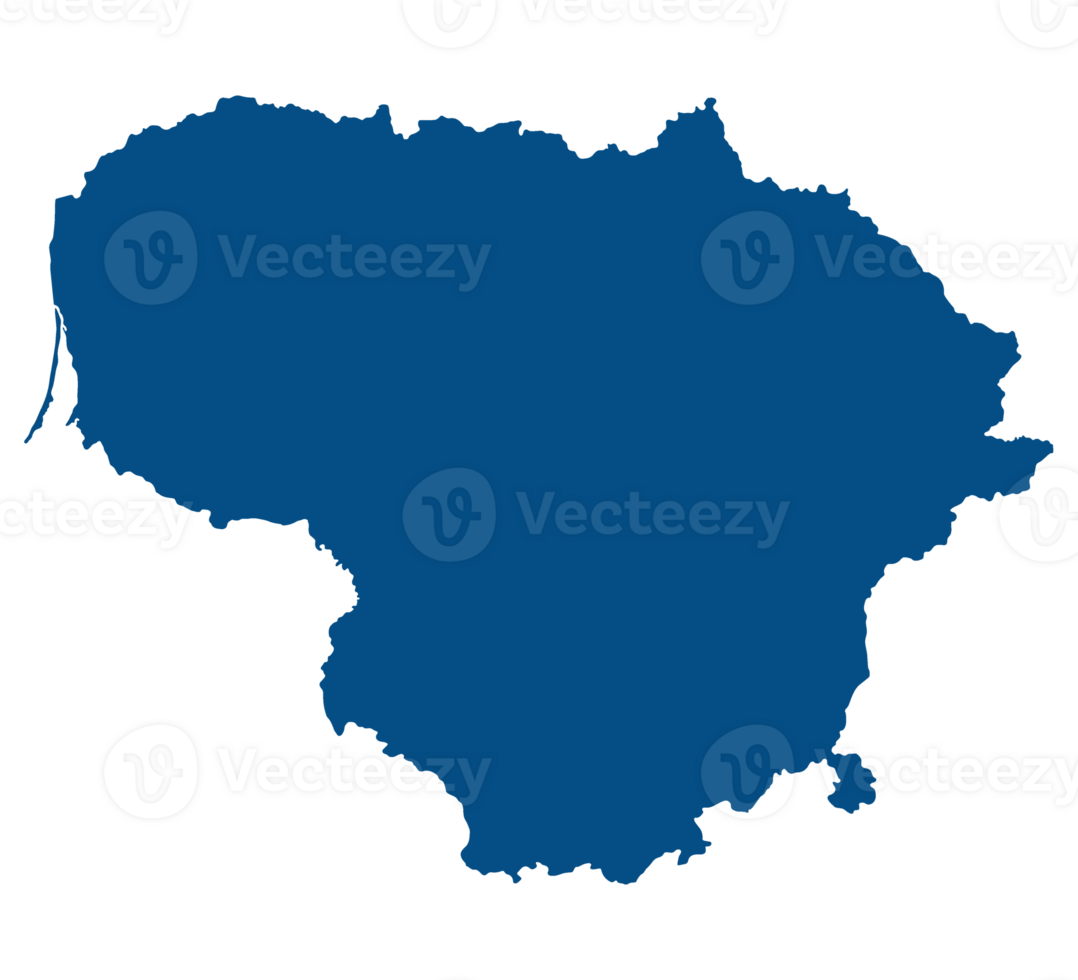Lithuania map. Map of Lithuania in blue color png