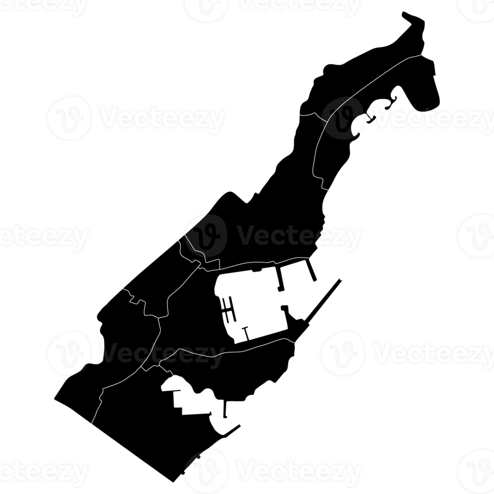 Monaco map. Map of Monaco in administrative provinces in black color png