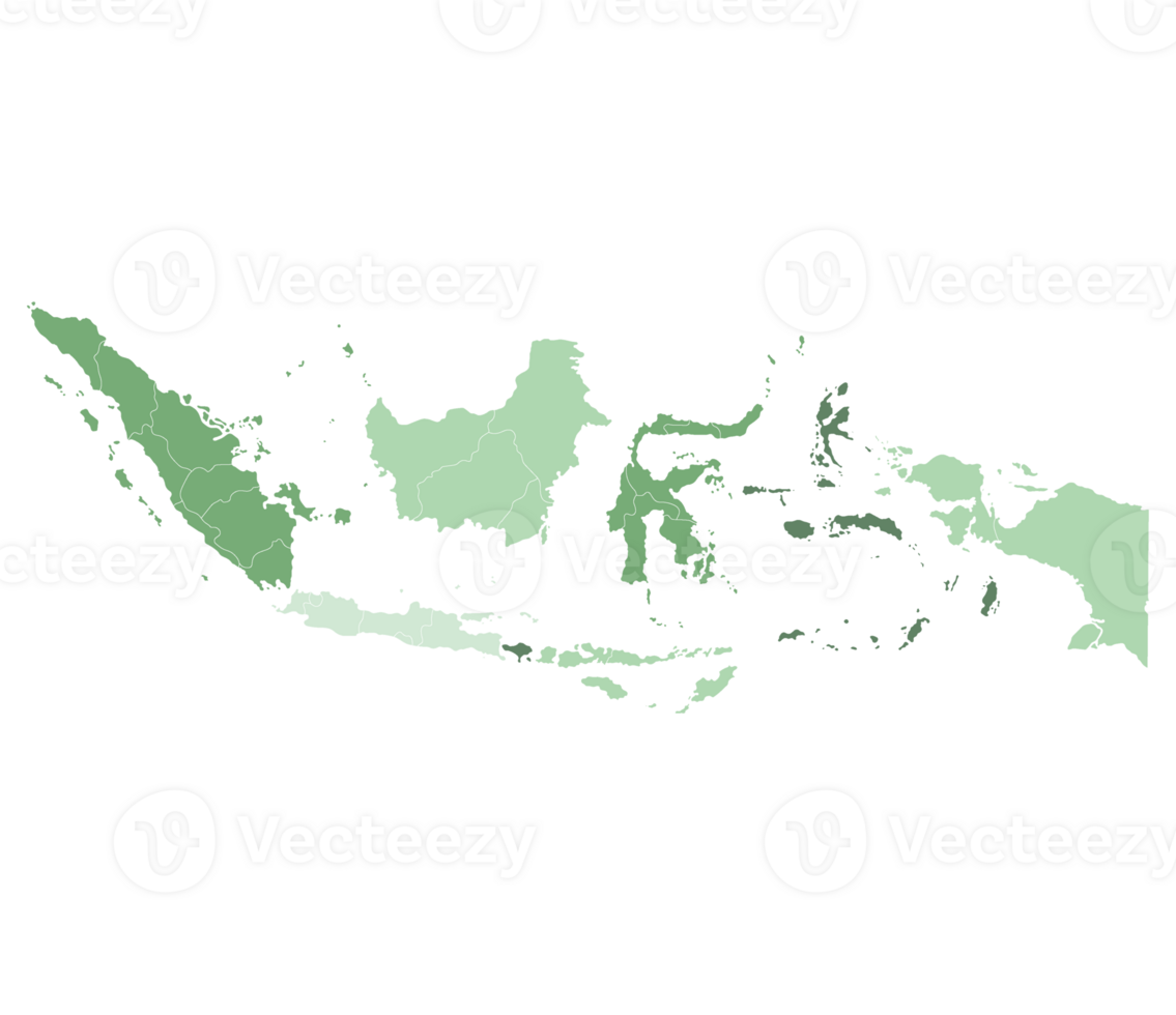 Indonesia map. Map of Indonesia in eight mains regions png