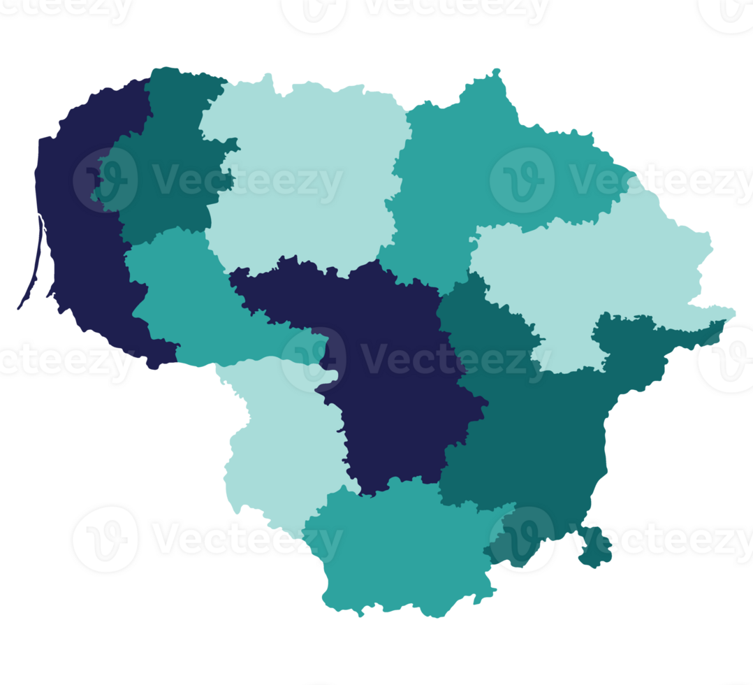 Lituânia mapa. mapa do Lituânia dentro administrativo regiões png