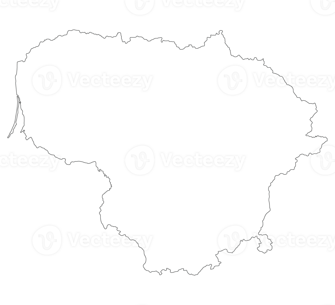 Lithuania map. Map of Lithuania in white color png