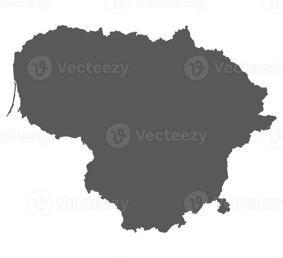 Lithuania map. Map of Lithuania in grey color png