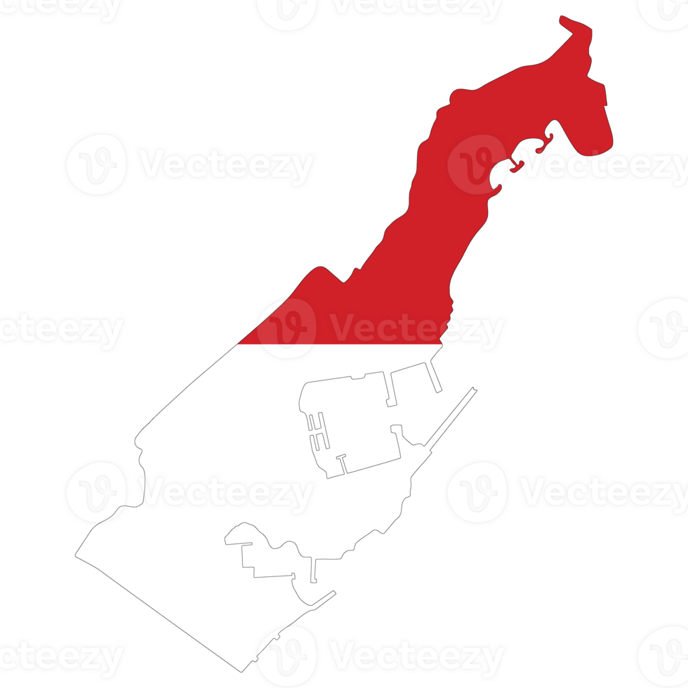 Monaco map. Map of Monaco with Monaco flag png