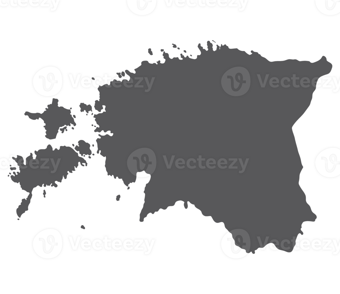 Estonia map. Map of Estonia in grey color png