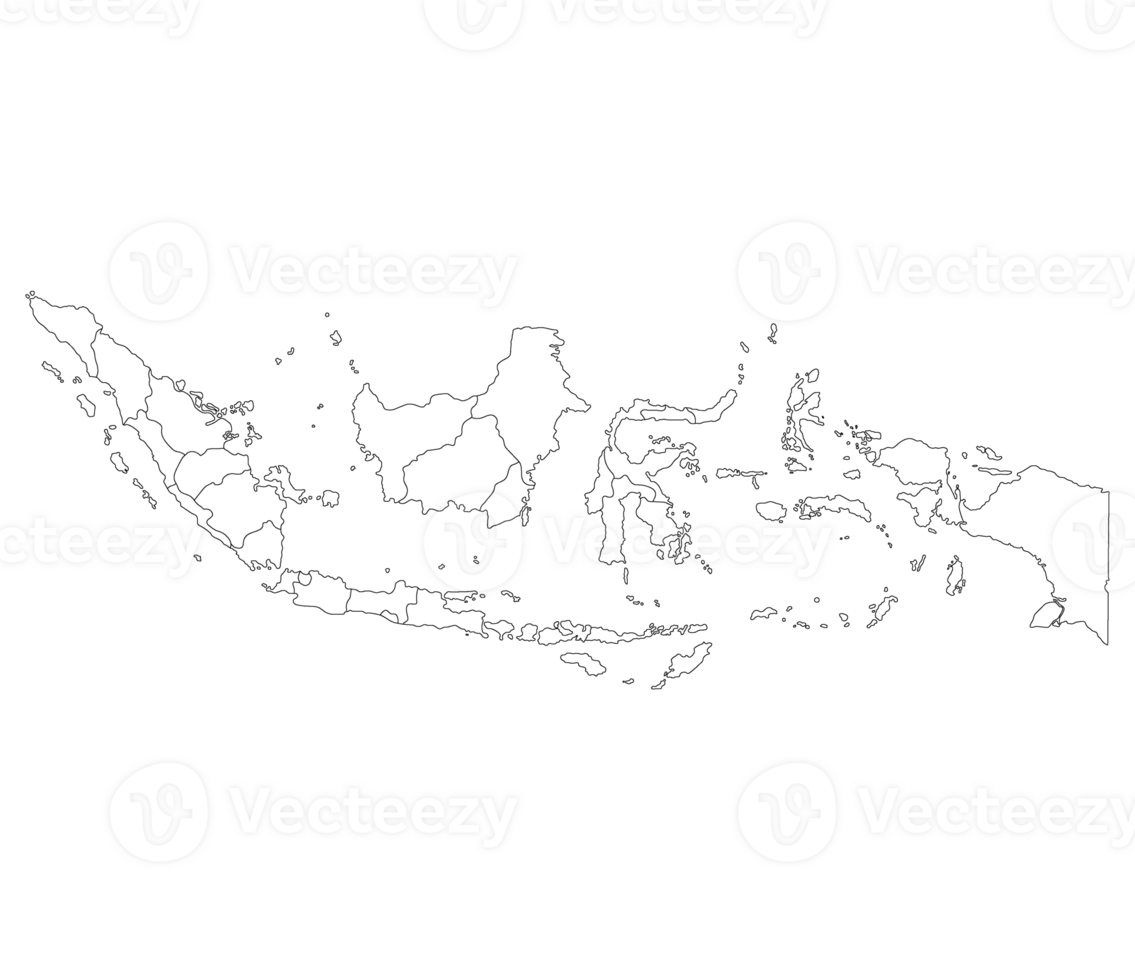 indonesien Karta. Karta av indonesien i administrativ provinser i vit Färg png