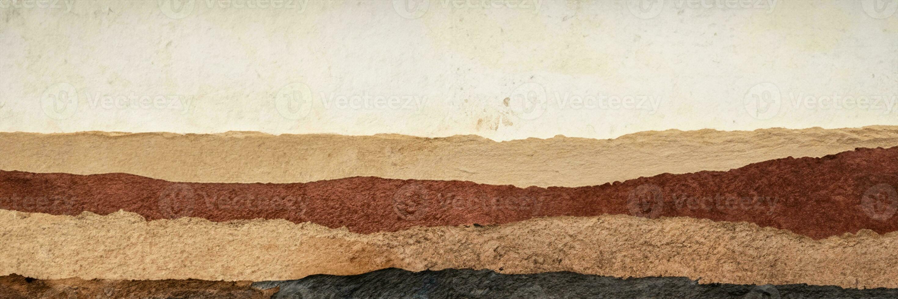 abstract landscape created with amate bark papers photo