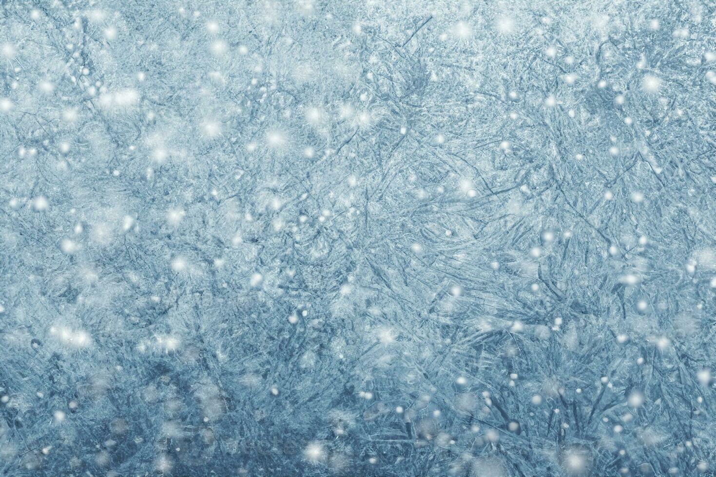 Winter frosty patterns and snow. Christmas background photo