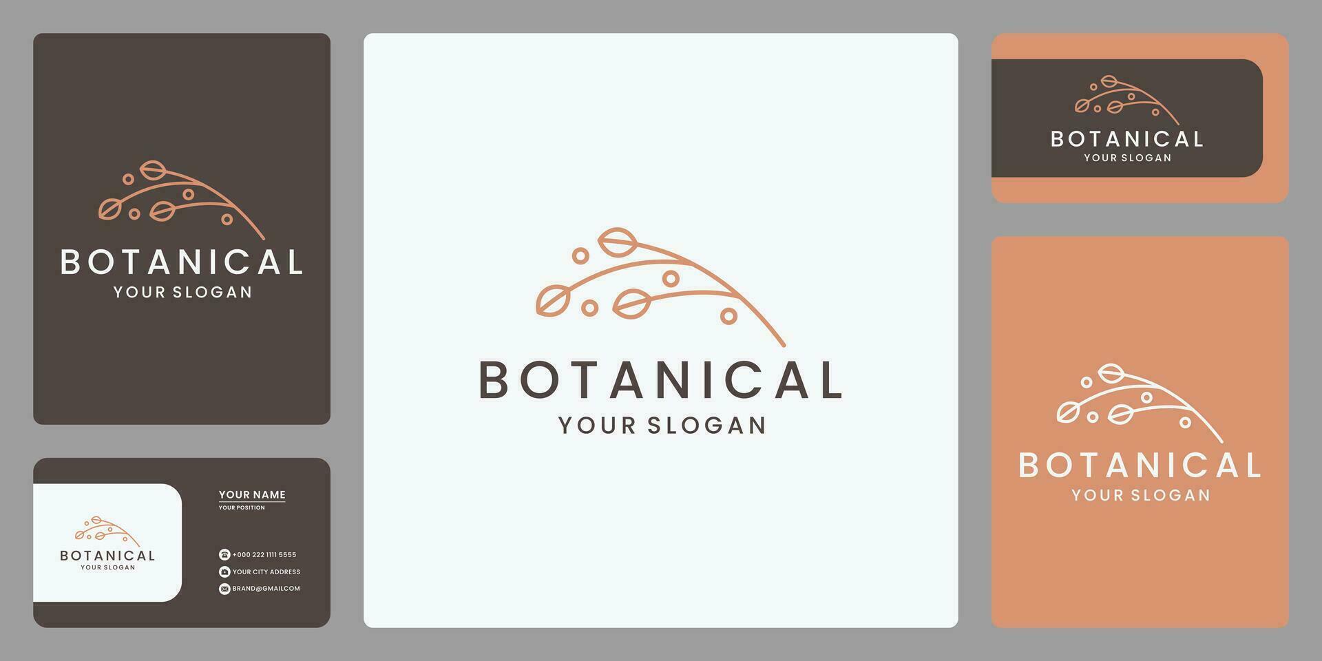 minimalist elegant botanical logo design template. business card vector