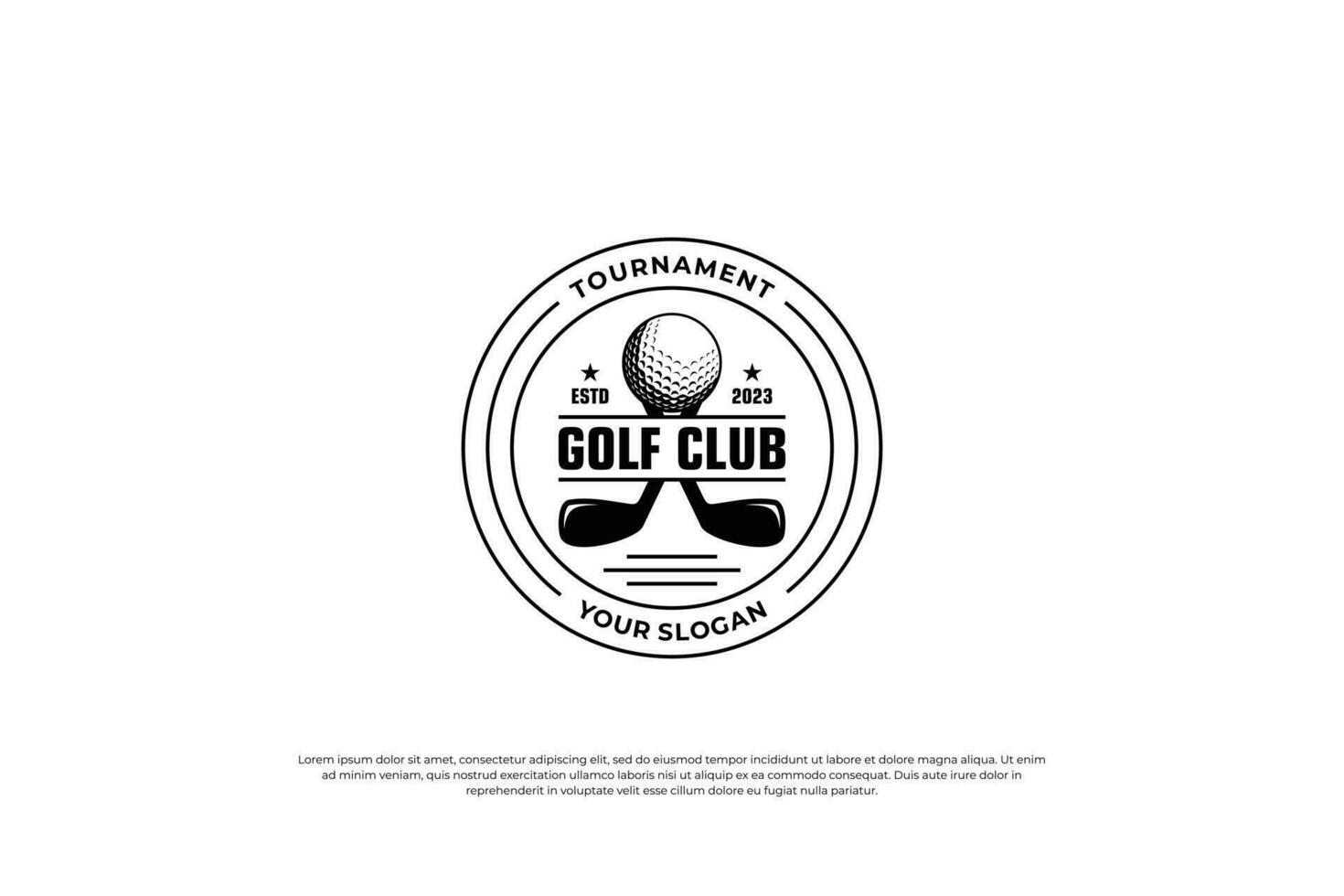 golf emblema logo diseño, golf campeonato logo. equipo golf emblema logo. vector