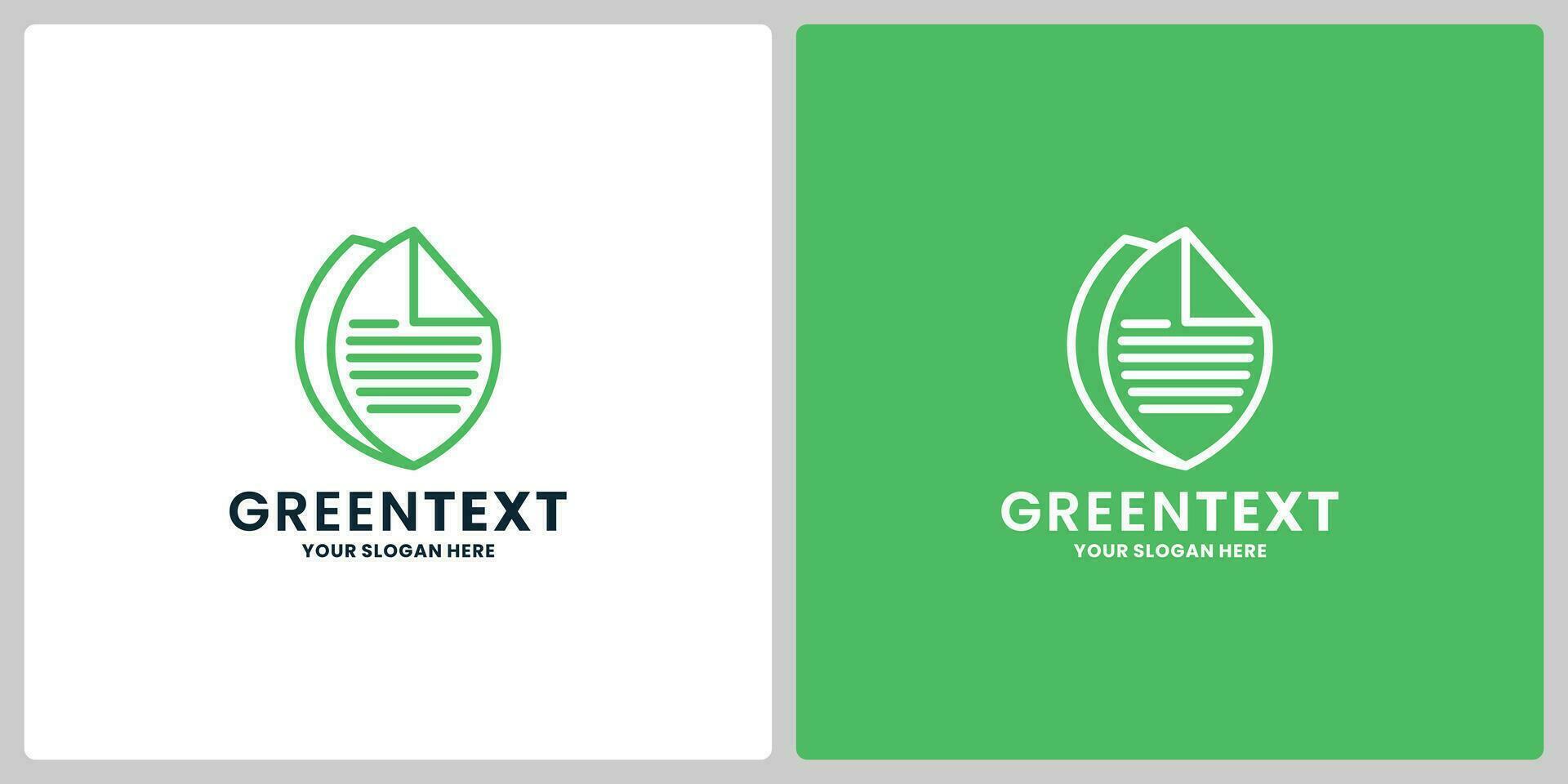 green text, leaf text logo design inspiration vector