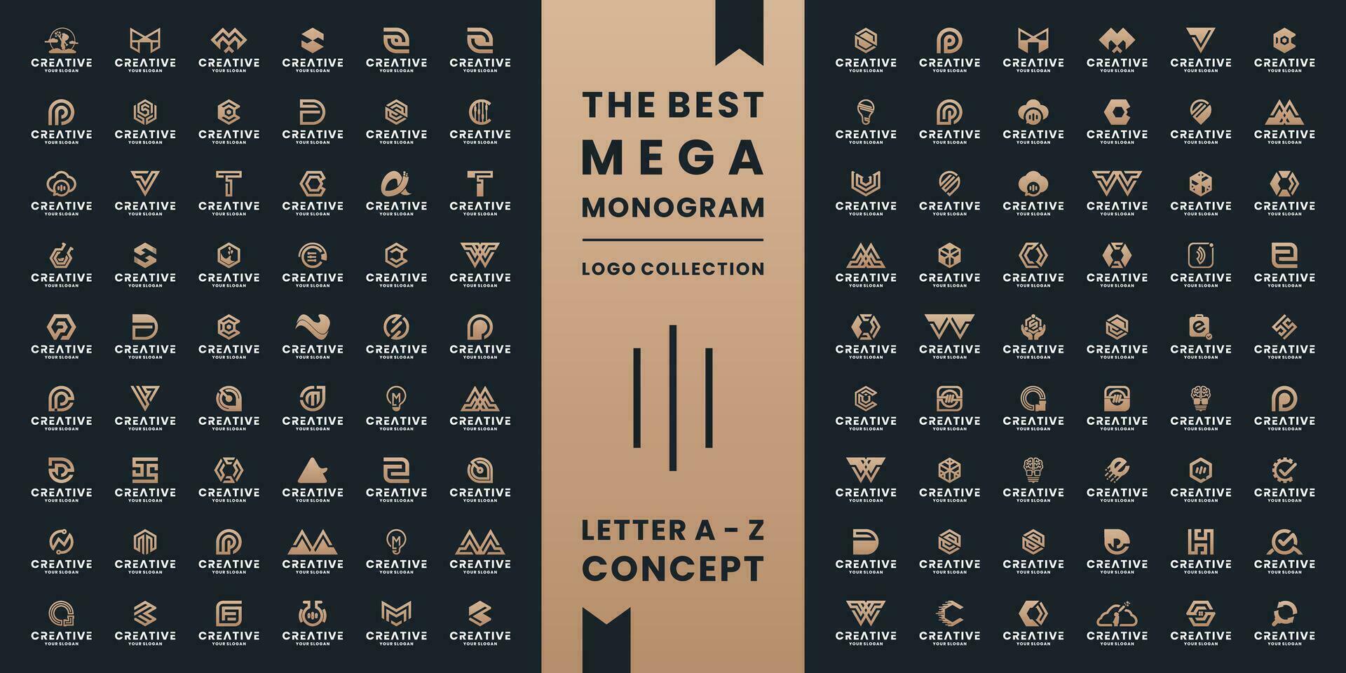 conjunto de resumen letra un a z , monograma símbolo , icono, alfabeto logo diseño monograma vector