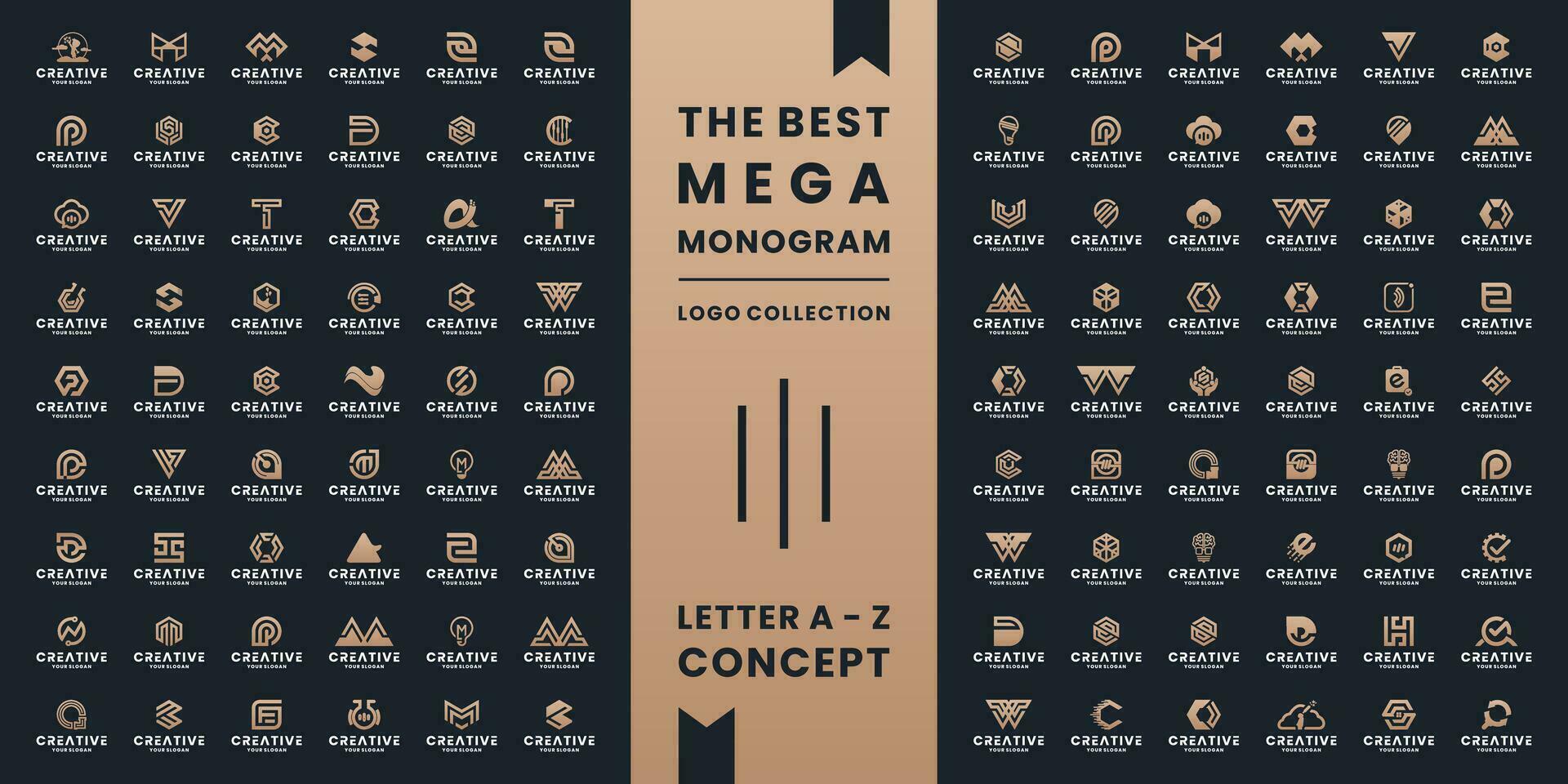 set of abstract letter A to Z , monogram symbol , icon, alphabet logo design monogram vector